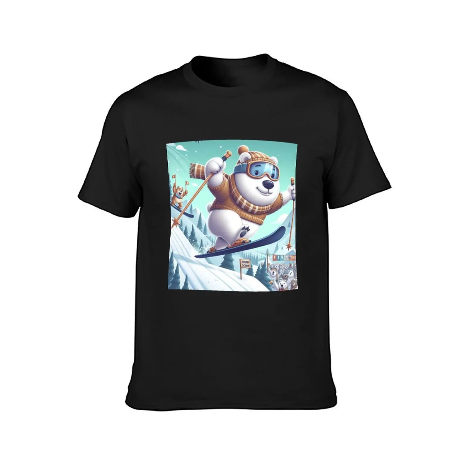 Skier T-Shirt cute tops kawaii clothes funnys plain t shirts men