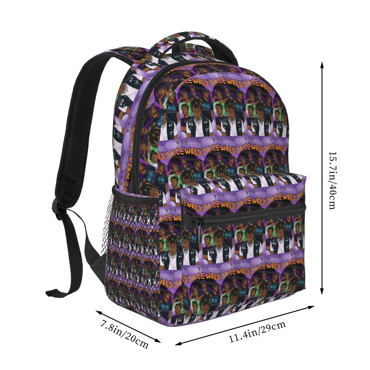 Juice Music Wrld The Party Never Ends Backpack Student Boys Girls BookBag Kids School Bag Laptop Shoulder Bags for Men Women