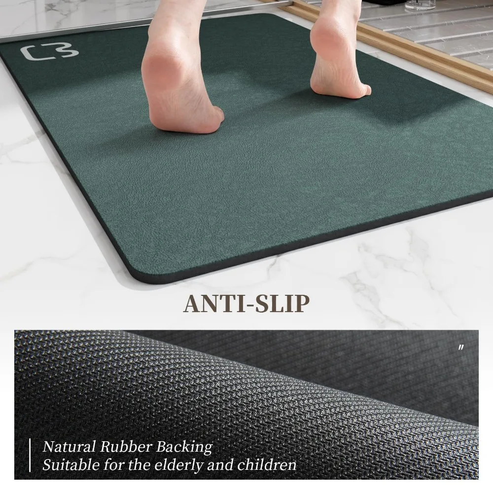 Diatomaceite Bathroom Mat Shower Bathroom Rug Earth Absorbent Bath Anti-slip Carpet Quick Drying Bathtub 40x60cm Foot Doormat