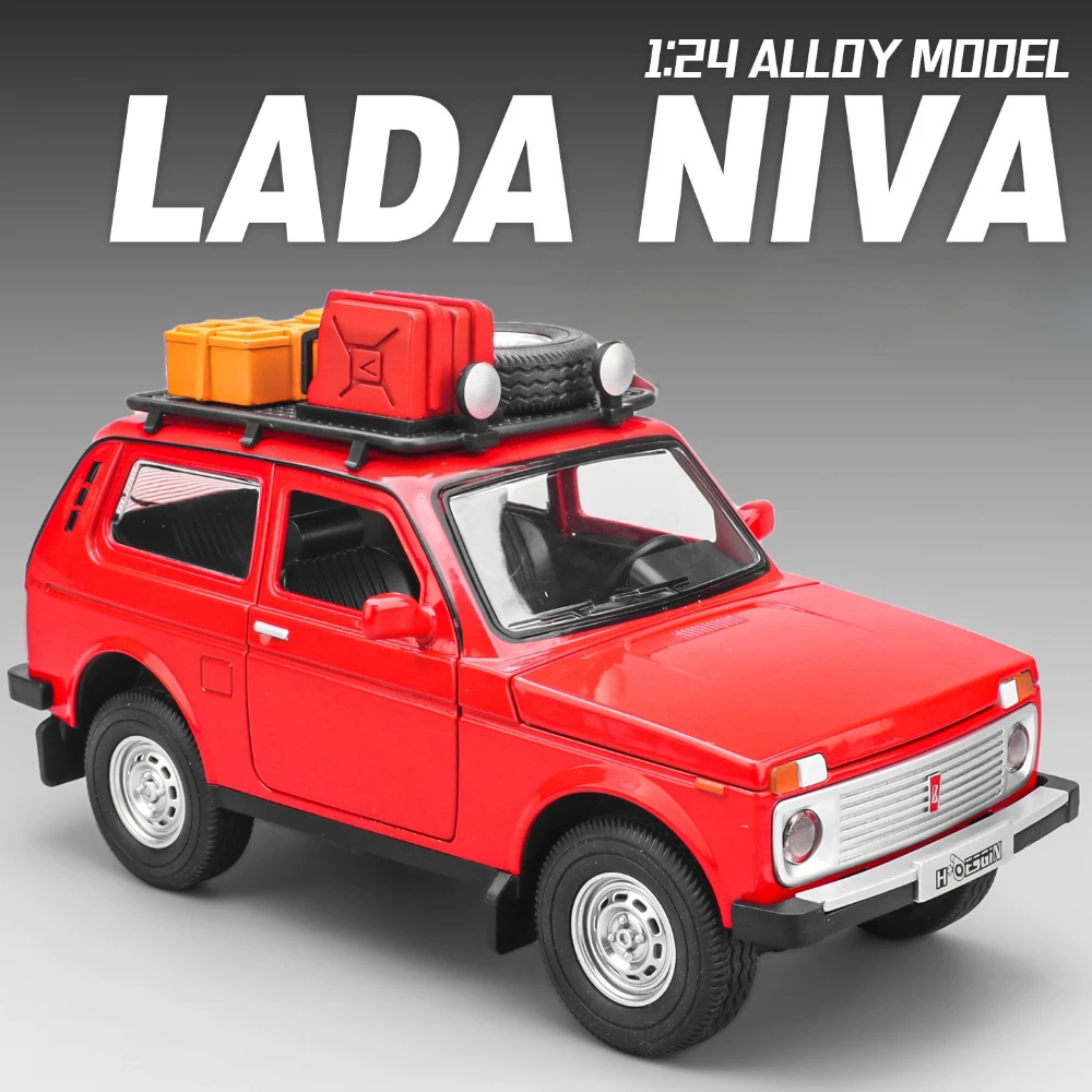 

Масштаб 1:24 LADA NIVA 2106, модель автомобиля, игрушка, звук, свет, колесо, рулевое управление, ретро-автомобили, модели высокой имитации, металлические литые украшения
