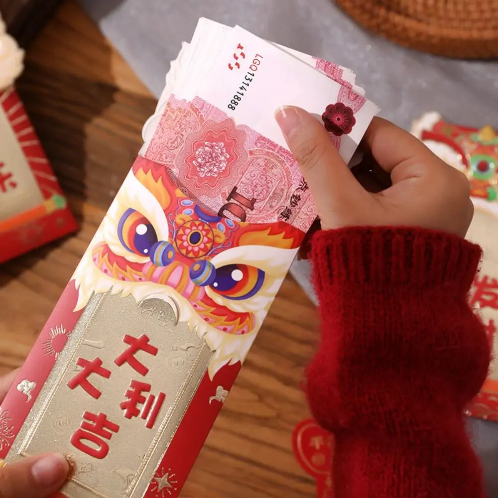 2024 New Year Packet Red Envelope Dragon Pattern Luck Money Bag Money Pocket Good Luck Best Wishes Red Pocket Celebration Party
