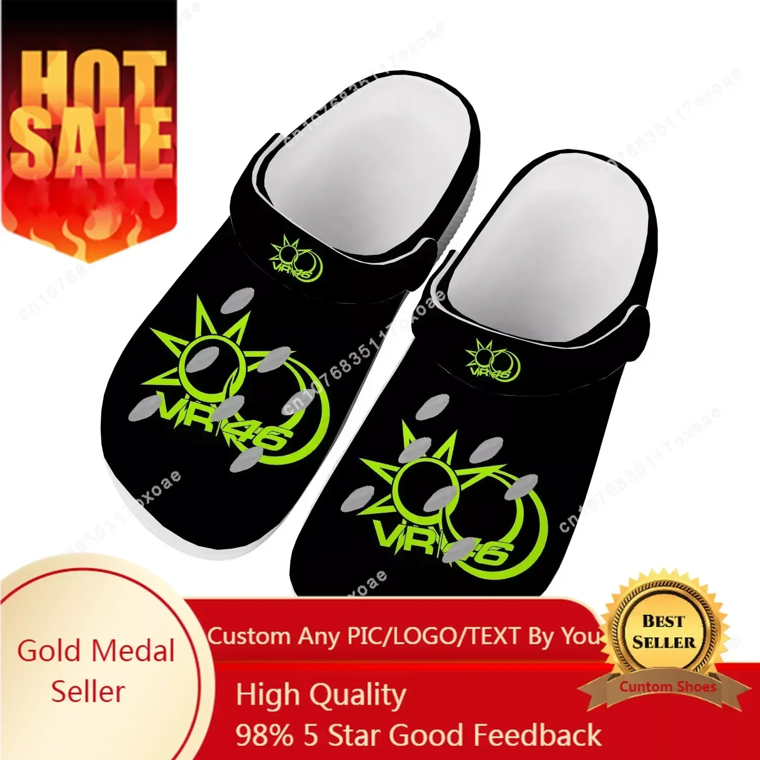 

I-Italian Home Clog Racer Rossi Men Women Youth Boy Girl Sandals Motorcycle Shoe Custom Made Breathable Shoe Beach Hole Slippers