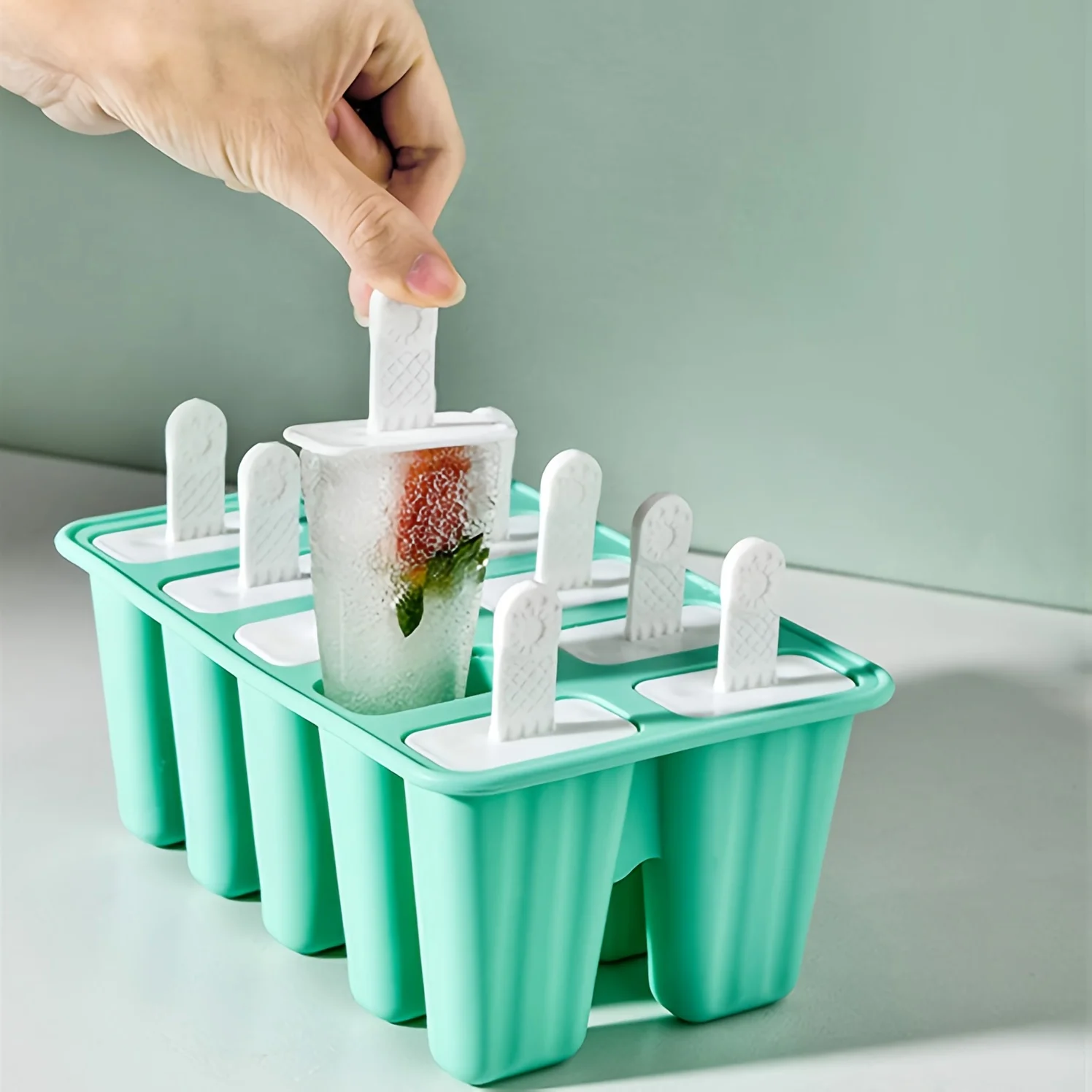 6-Piece Silicone Popsicle Molds Set, BPA-Free Reusable Easy Release Ice  Maker Clay Molds