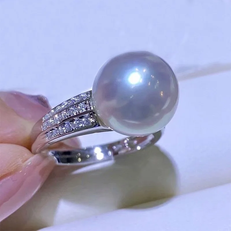 

Stunning Natural Round AAAA 10-11mm 11-12mm South Sea Yellow Pearl Leopard Ring Adjustable opening size