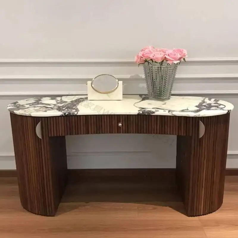 Outlet Luxury Lights Vanity Tables Nordic Lock Simple Wood Makeup Desk Dresser Bedroom Girl Glass Coiffeuse De Chambre Furniture