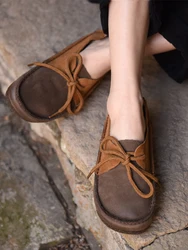 Artmu 2024 New Women Bow Shoes Lace Up Mixed Colors Flats Handmade Luxury Female Shoes Genuine Leather Ladies Closed Toe Sandals