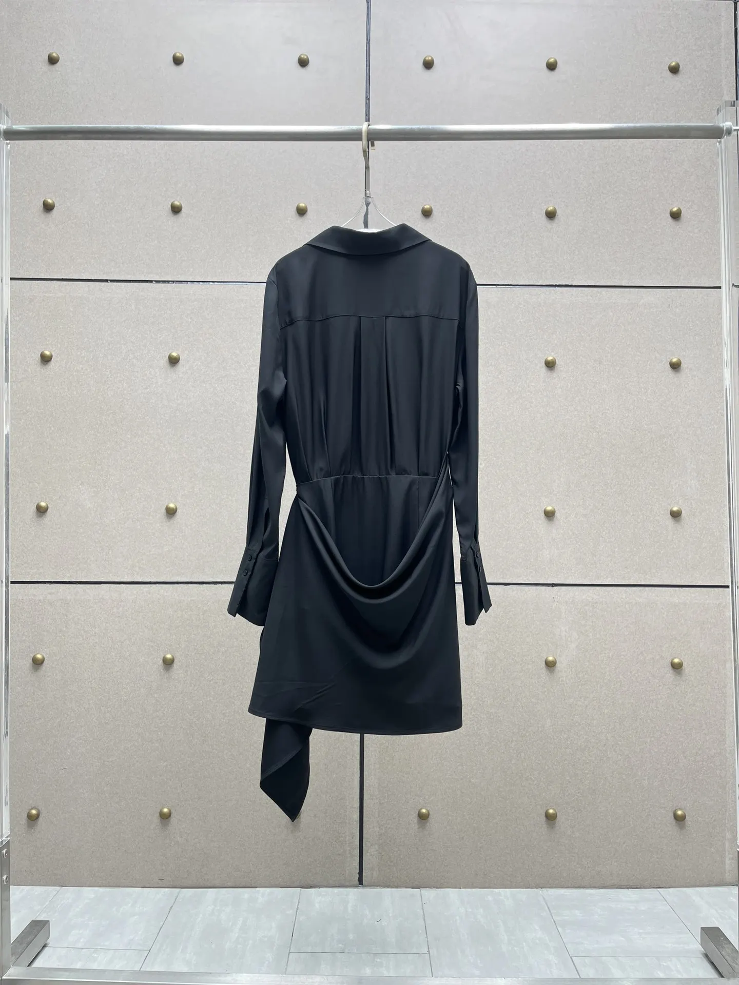 2024 Women's Clothing Fashion asymmetrical gathered shirt dress Spring Summer New No.51