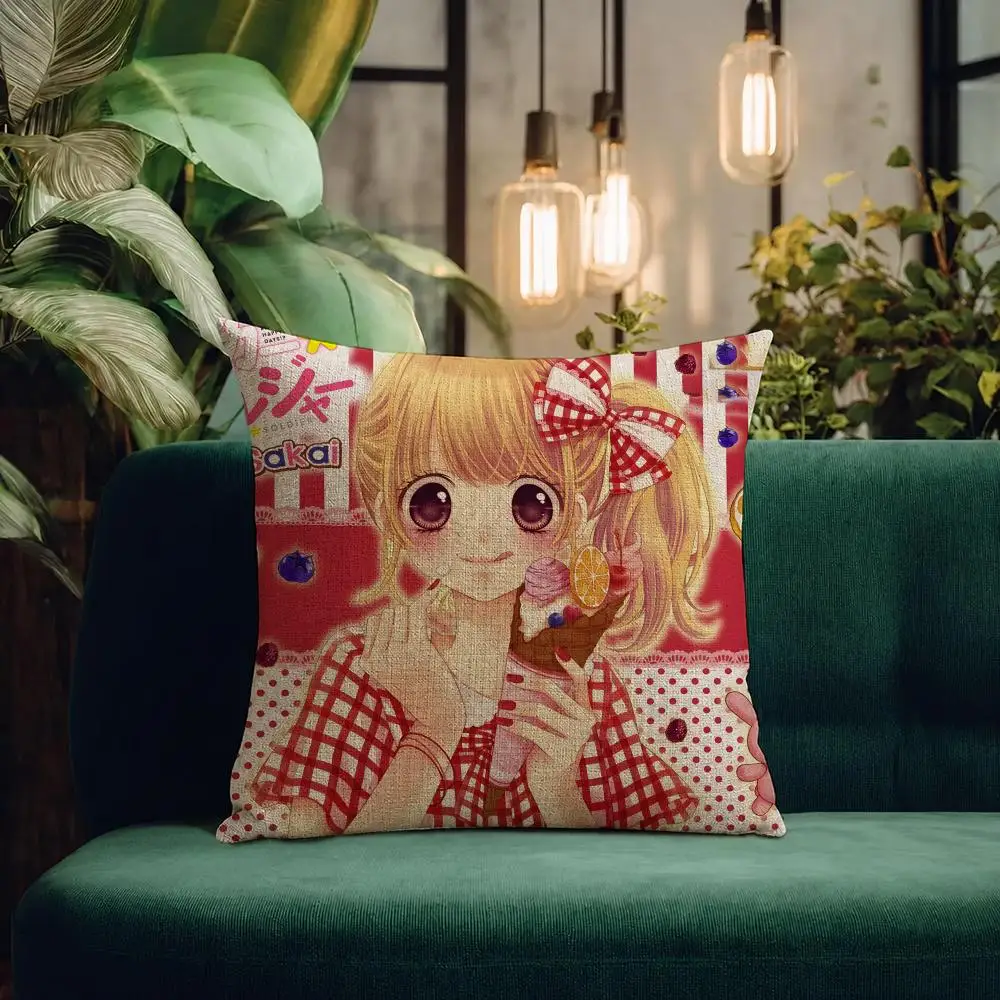 Anime Yumeiro Patissiere Cushion Cover Natural Linen Pillowcase Set All-in-One Decor Cushion Cover for Sofa Bedroom Chair