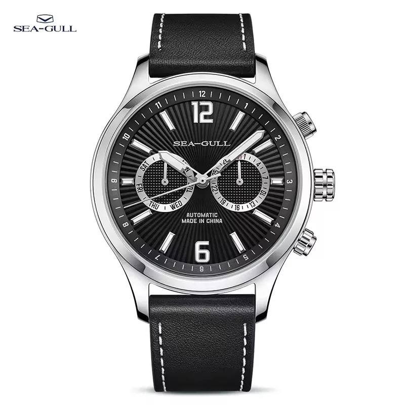 

Fashion Seagull Pilot Chronograph Mechanical Watch Panda Dial Luminous Sapphire Stainless Steel 50M Waterproof reloj hombre 6157