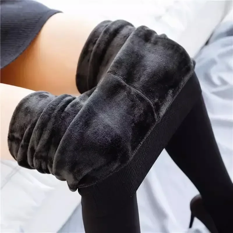 Dikke Thermische Panty Leggings Vrouwen Winter Fleece Fluwelen Thermo Kousen Hoge Taille Elastische Slanke Sexy Doorschijnende Panty