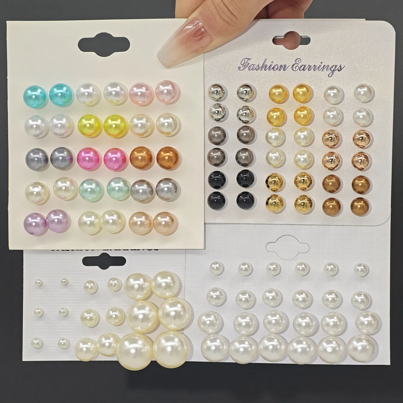 Ladies Fashion New Style Pearl Stud Earrings Set Versatile Minimalist Multi Color Pearl Daily Matching Gift Earring Set