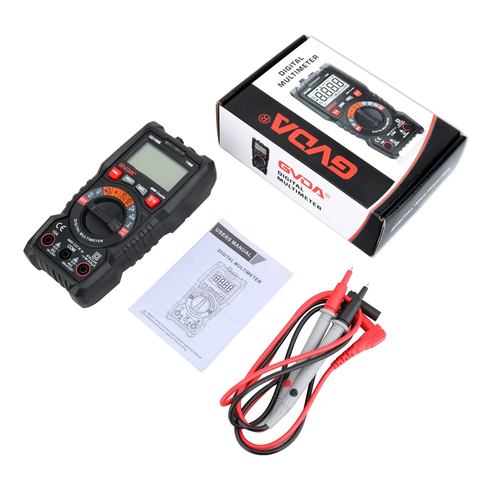 GVDA Digitalmultimeter DMM Voltmeter True RMS AC DC NCV Ohm Spannungsprüfer Smart Amperemeter 4000 Counts Multitester