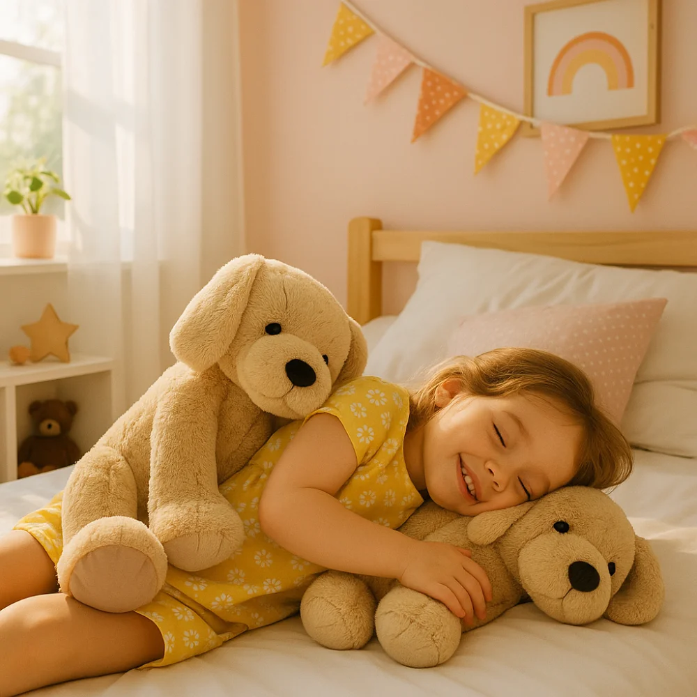 

Cute 35/55cm Yellow Dog Plush Doll Sitting Soft Stuffed Plush Doll Toy Photography Props Fluffy Labrador Dog Doll Girl Friend