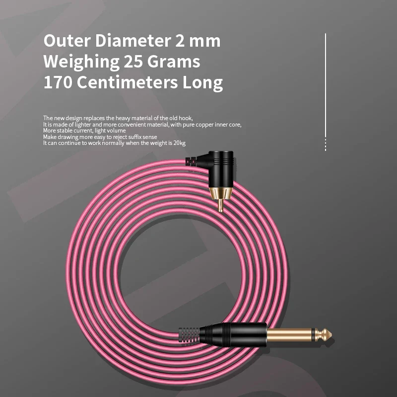 MAMBA High Quality Tattoo Clip Cord RCA Power Cord 2M Soft  Silicone Tattoo Cable for Tattoo Machine