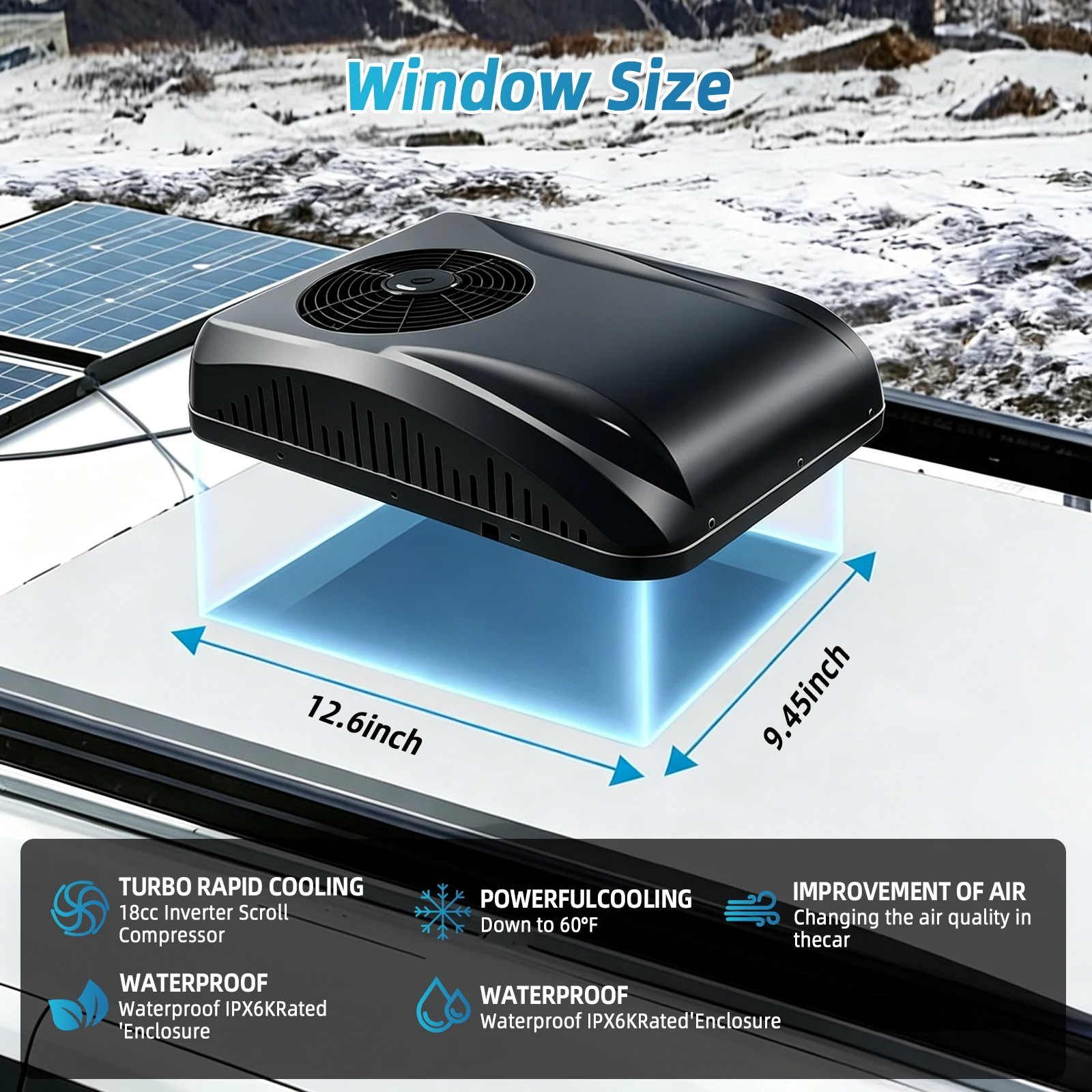Treeligo 12 V RV Rooftop Car Parking AC Heat & Cool Roof Air Conditioner Rapid Cooling Silent Operation Easy to Install