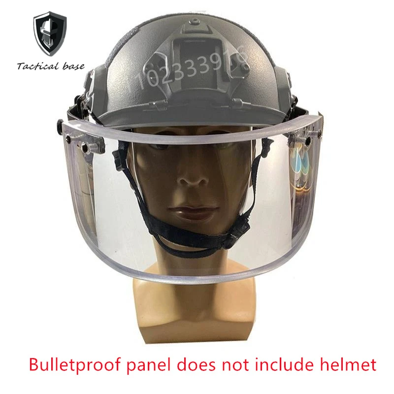 Bulletproof helmet mask Mickey helmet with secondary bulletproof mask face screen head-mounted glass explosive-discharge protect