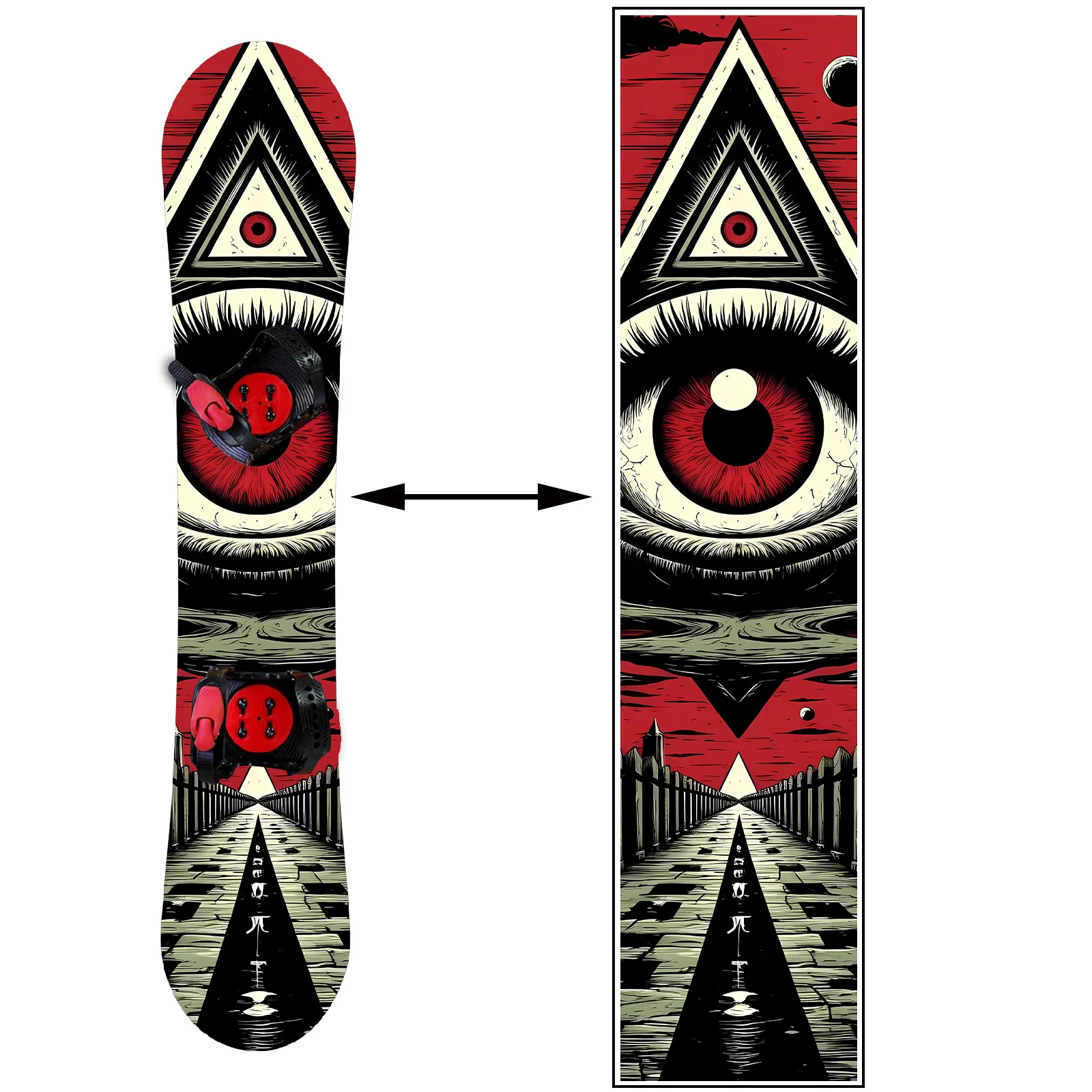 

1 red and black eyeball mysterious, trendy snowboard sticker, snowboard personalized decoration sticker, snowboard sticker,