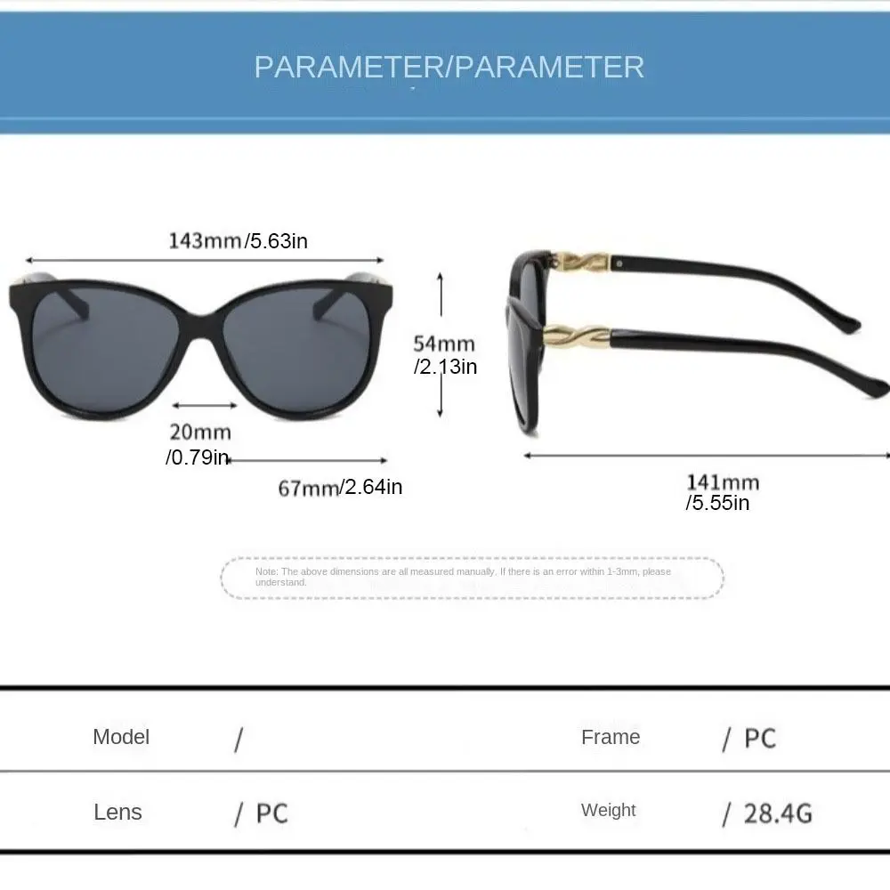 Classic Round Women Sunglasses Korean Style Oversized Sun Glasses Anti-UV V400 Shades Eyeglasses Travel