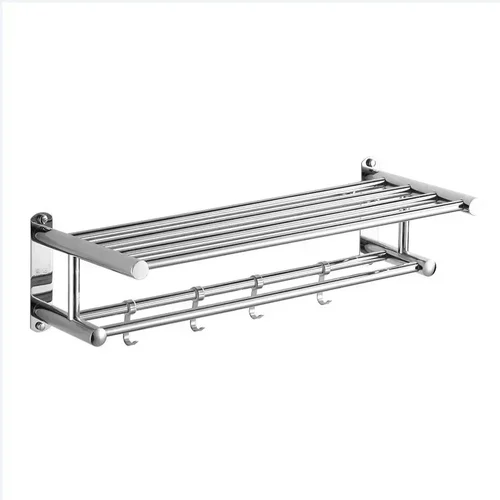 Imagen 2 del producto Toallero de 40/50/60cm con ganchos móviles, toallero de acero para baño y cocina, toallero montado en la pared para accesorios de Hotel y hogar