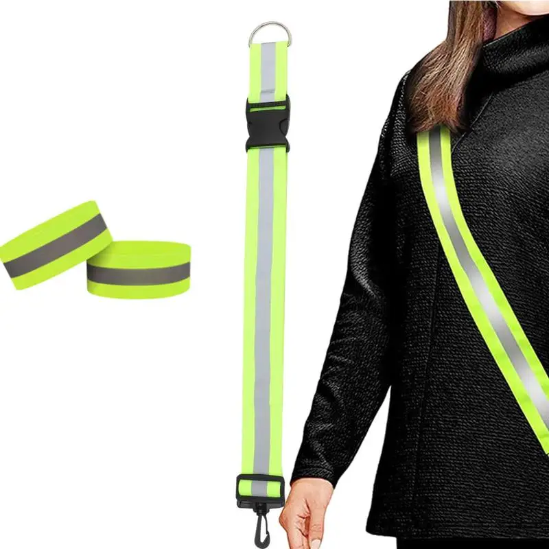 

Reflective Shoulder Strap Safety Armband Sash Reflective Arm Bands For Night Walking Running Belt Wrist Strap Adjustable