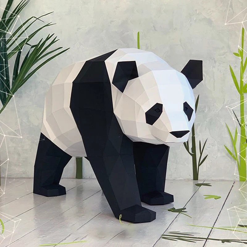 90cm Walking Panda Paper Model Home Decor Room Ornament Desk Decoration Papercraft 3D DIY Puzzles Hand Made Creative Toys