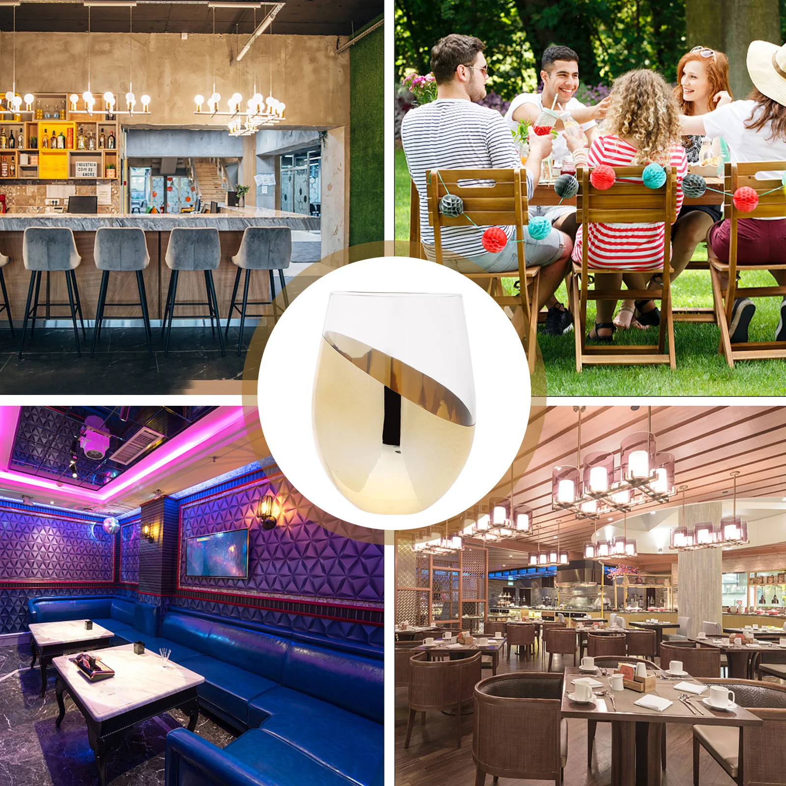 

Black Gold Egg Stemless Wine Glass Clear Whiskey Cup Home Office Party Decorative Glass 70th Birthday Decorations Men