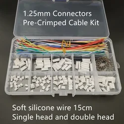 1.25mm Pitch Connectors with Pre-Crimped Soft Silicone Cables Compatible with JST PicoBlade 1.25mm for Pixhawk 15cm Wire