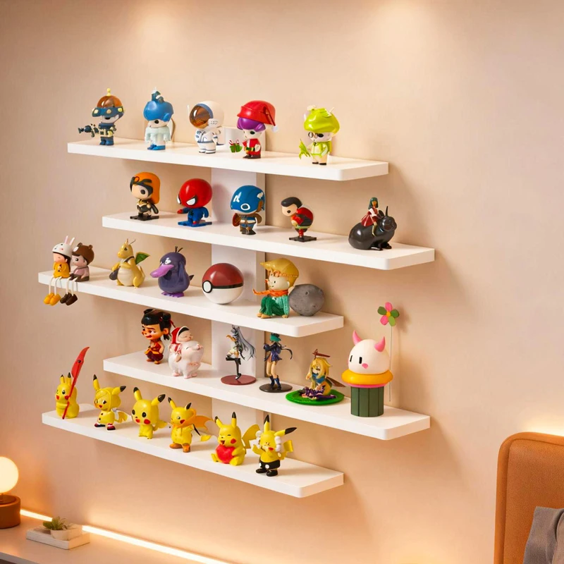 Fünfschichtiges Dekoratives Display-Regal, Wandmontiertes Aufbewahrungsregal, Mini-Puppen- und Blindbox-Präsentationsregal, Multifunktionales Aufbewahrungsregal