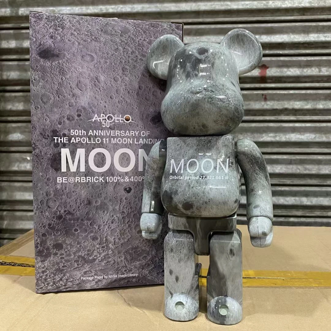 

Bearbrick 400% Moon Surface 28cm Height 11 inches Joints can be rotated Collection Figure Decoration Gift Doll