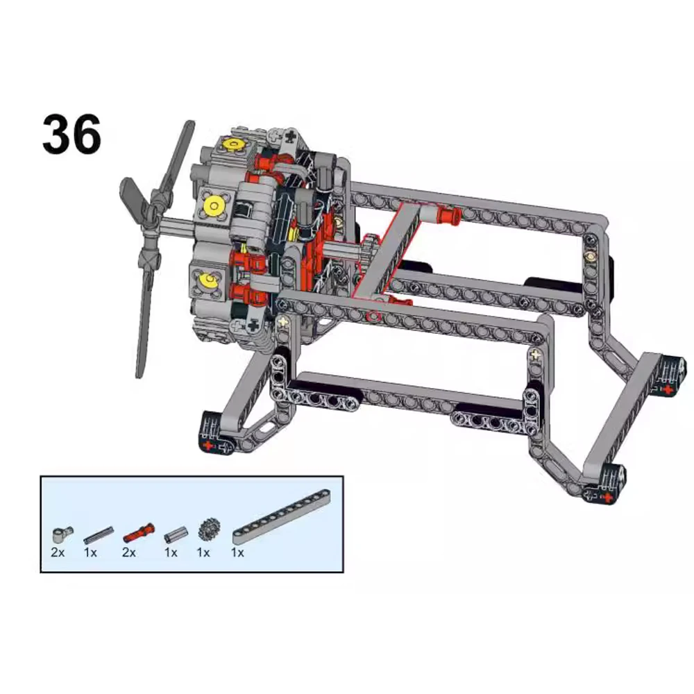 MOC Tech V8 Star Aircraft Engine Mechanical Electric Model 8 Cylinders L Motor 8883 AA Battery Box 8881 Power Up Building Blocks