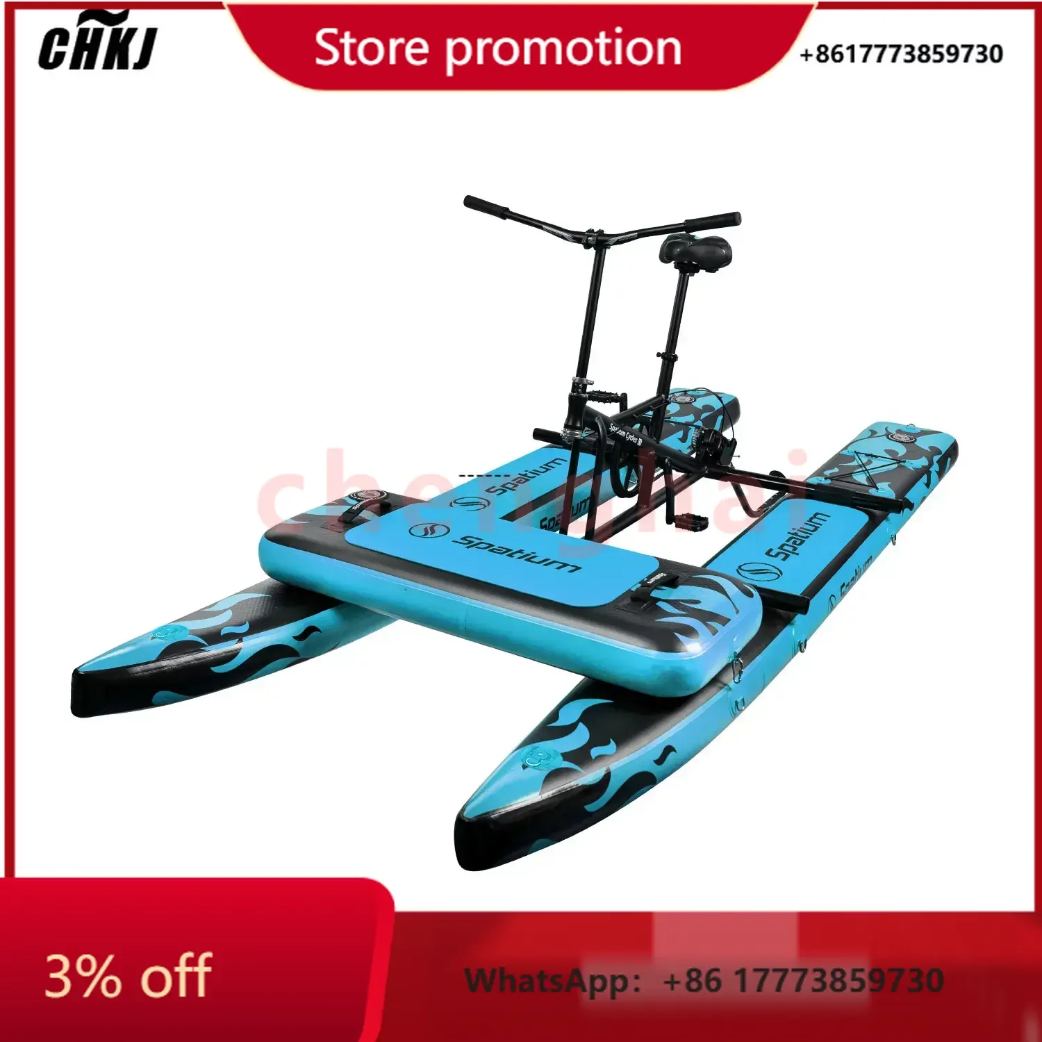 

CHKJ Favorite 2025 New Inflatable Water Bike Leisure Foot Pedal Boats Floating Bicycle For Water Sports