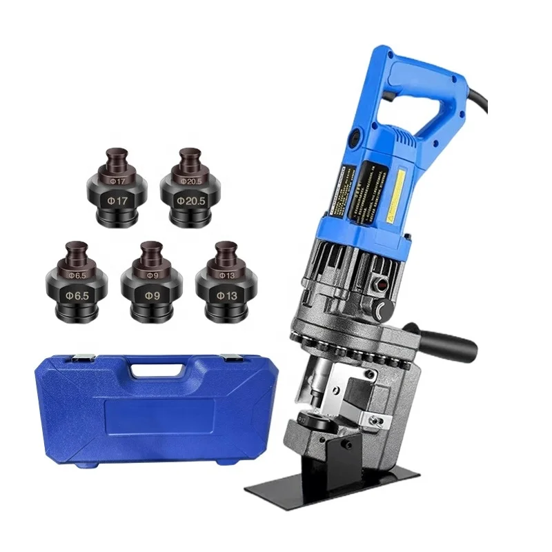 Factory  Electric Portable Iron Sheet Puncher Power Metal Drill Tool Set Hydraulic 220v Steel Channel Punching Tools Kit