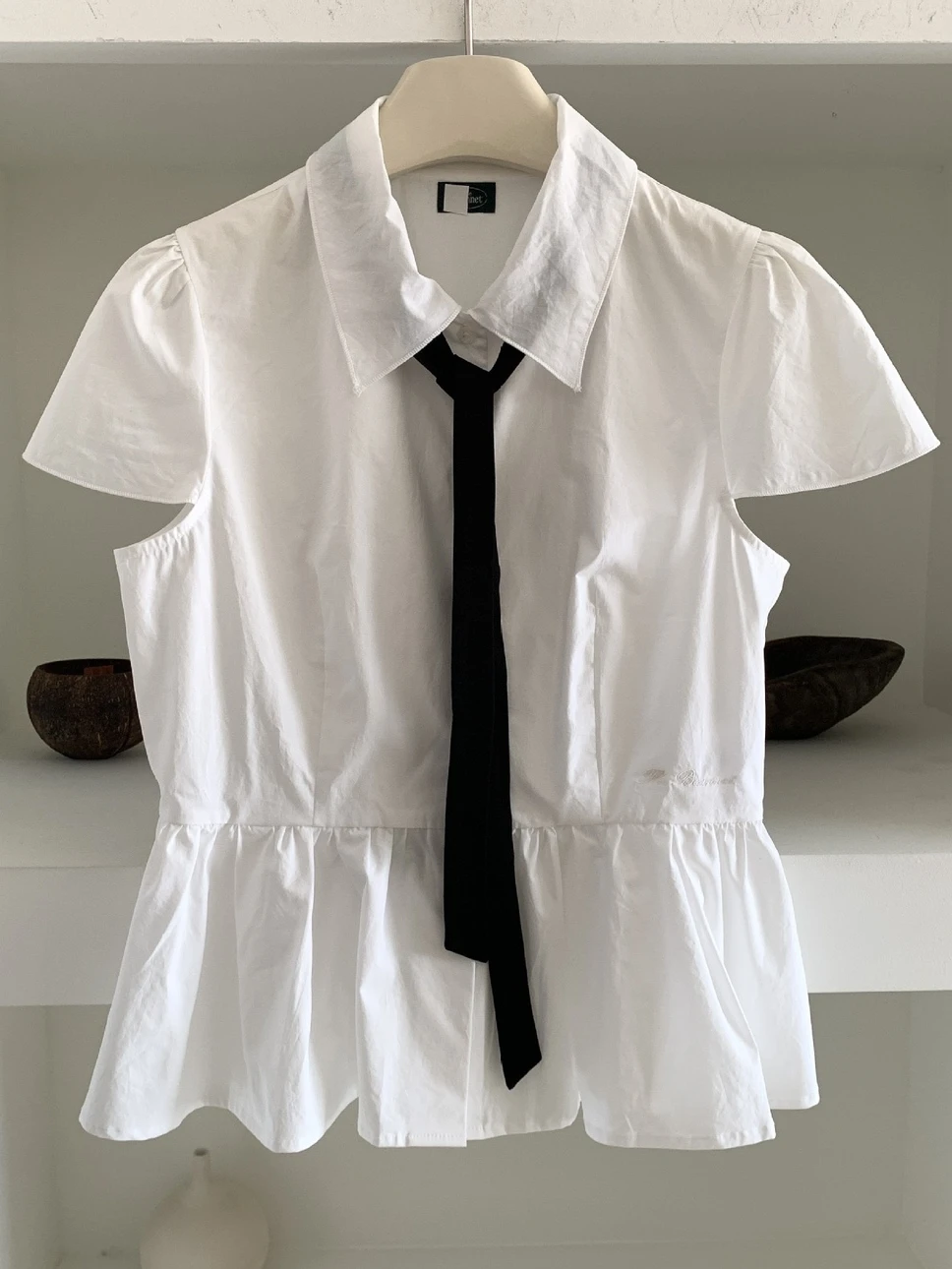 

Summer New Sle Women's irt ort Sve Detachable Collar White Cotton Comfortable Faionable Commute Sle irt