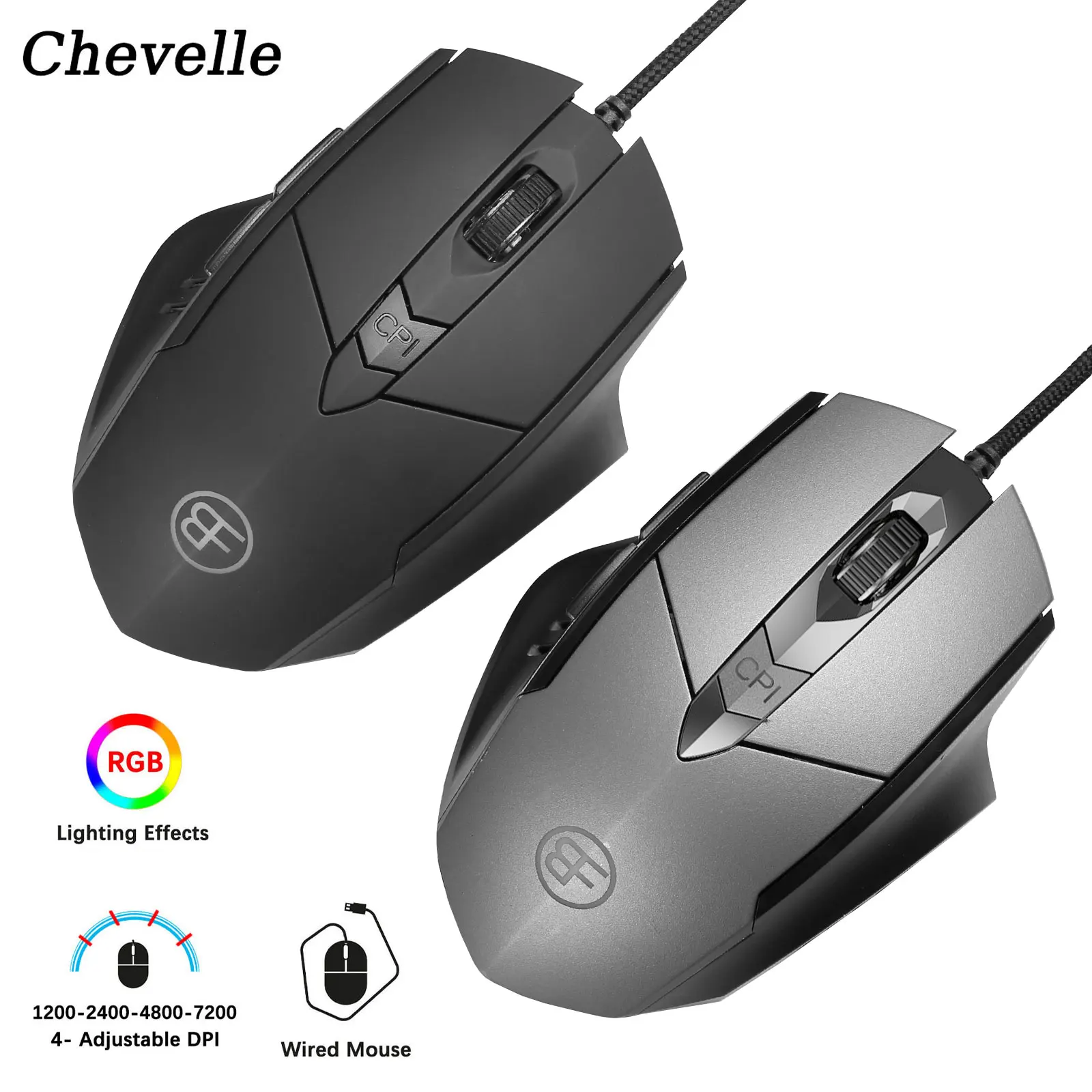 

Проводная игровая мышь, оптический датчик 7200 точек на дюйм, 6 независимых кнопок для портативных ПК, настольных проводных игровых аксессуаров для ПК