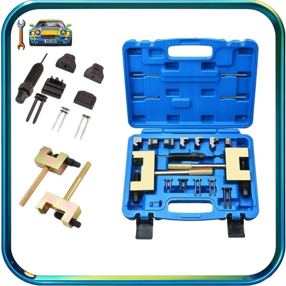 Engine Timing Chain Breaker Riveting Tool Kit For Mercedes Benz M271 M272 M273 M276 Double Row Camshaft Link Riveter Set