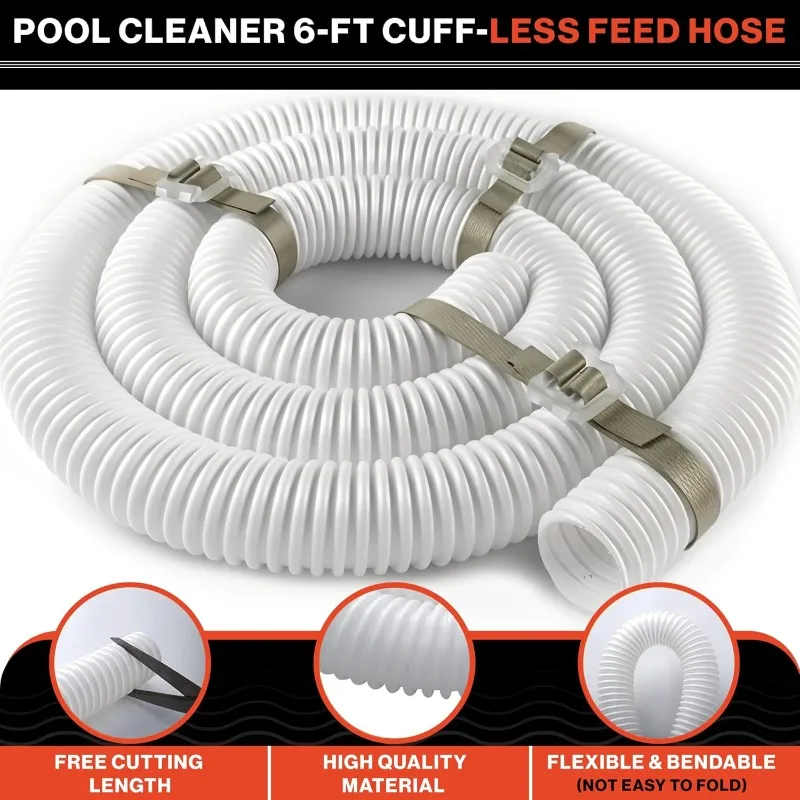 Плавательные приборы 9-100-3102 Шланг подачи без манжет длиной 6 футов |   Замена очистителя бассейна Polaris 360° |   Сверхмощный, прочный вакуумный шланг