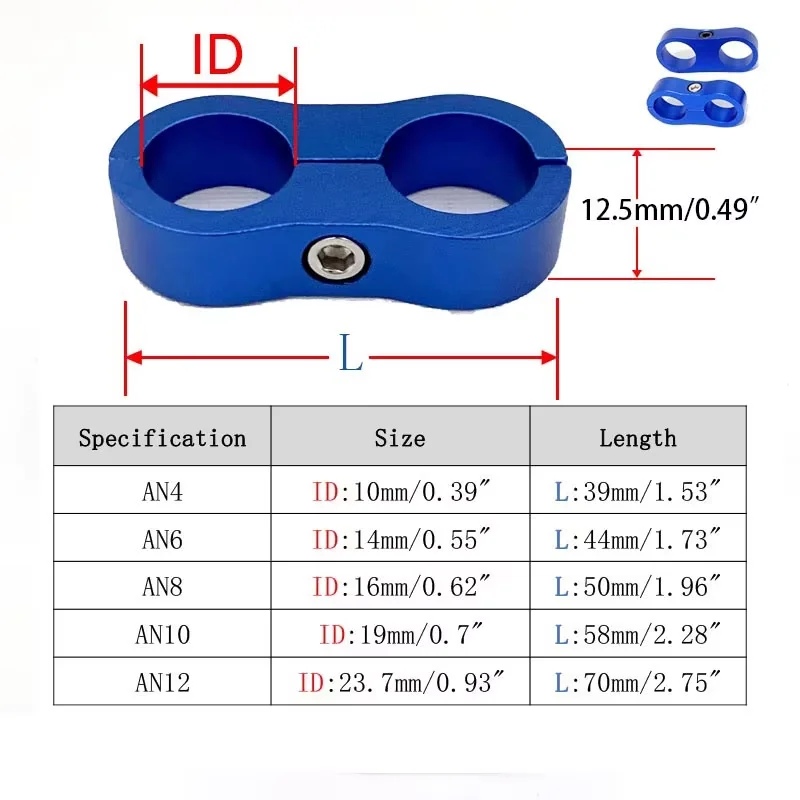 AN4-12 Aluminum Double Line Clamp Separator - alternate angle