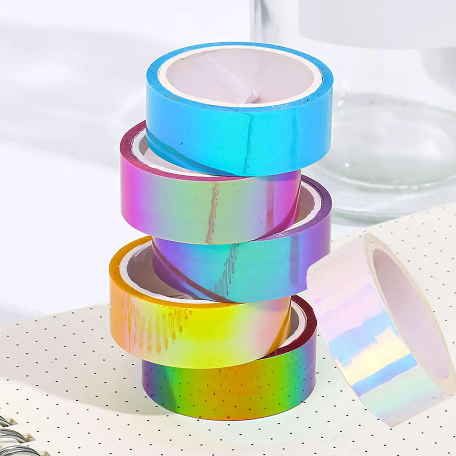 6 Roll of Glitter Washi Tape Set Crafts Decorative DIY Stationery Tape for Hand Account, Diary, Photo, Album, Scrapbook,