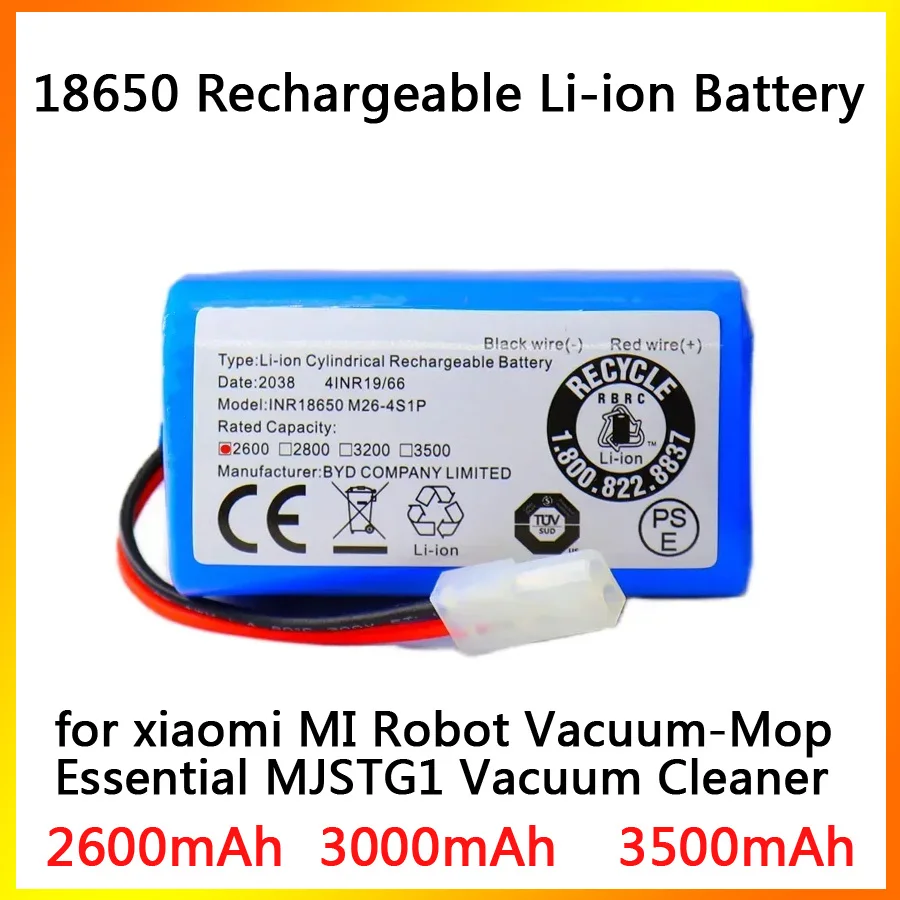 14.8V 2600mAh/3200mAh Li-ion Battery For Xiaomi Vacuum G1 Robot Battery For Panasonic MC-WRC53 For Phicomm For FLYCO