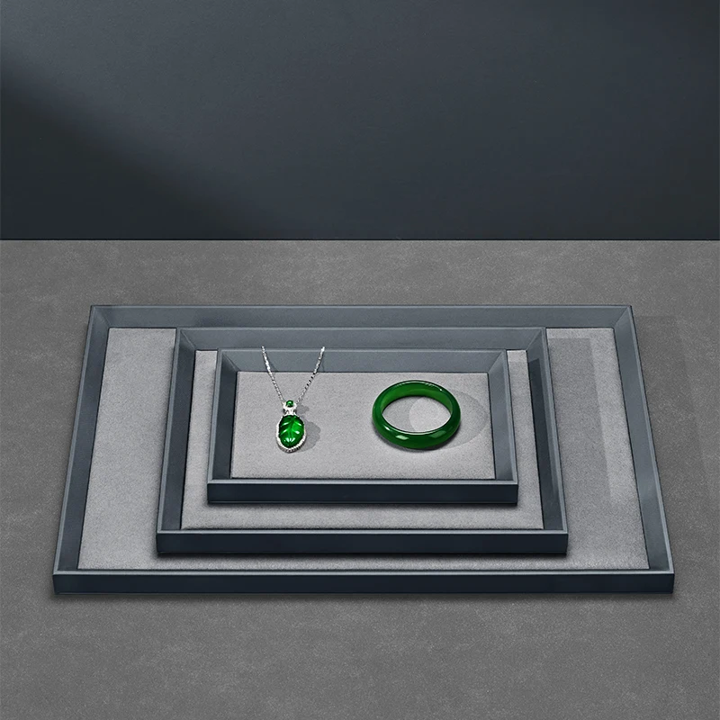 Premium PU Leather Flat Jewelry Tray, Elegant Organizer
