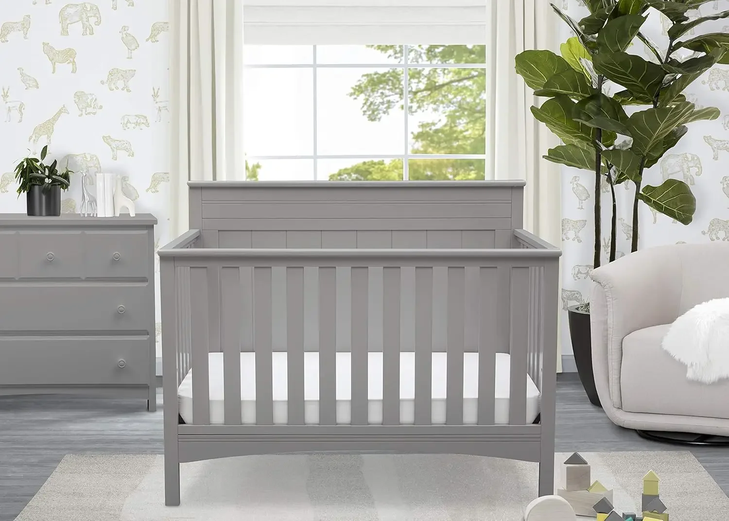 Delta Kinderen Fancy 4-In-1 Cabriolet Babywieg-Greenguard Goud Gecertificeerd, Grijs