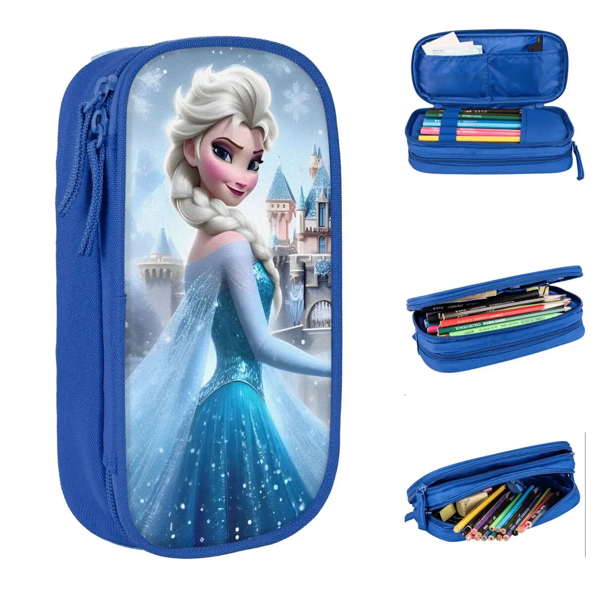 

Классические пеналы Эльзы с героями мультфильмов «Холодное сердце», пеналы, коробка для ручек, детские большие сумки для хранения, школьные принадлежности, подарки, канцелярские принадлежности