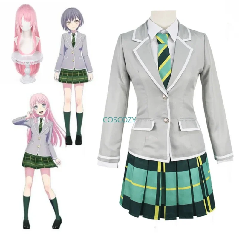 BanG Dream! Takamatsu Tomori Cosplay Costume It's MyGO!!! Anon Chihaya School Uniform School girl Lovely Wig Shirt Skirt Uniform