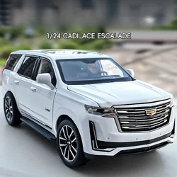 Simualtion 1:24 Cadillac Escalade Alloy Model Sound Light Pull Back Diecast Children's Toy Vehicles Collection Miniature Voiture