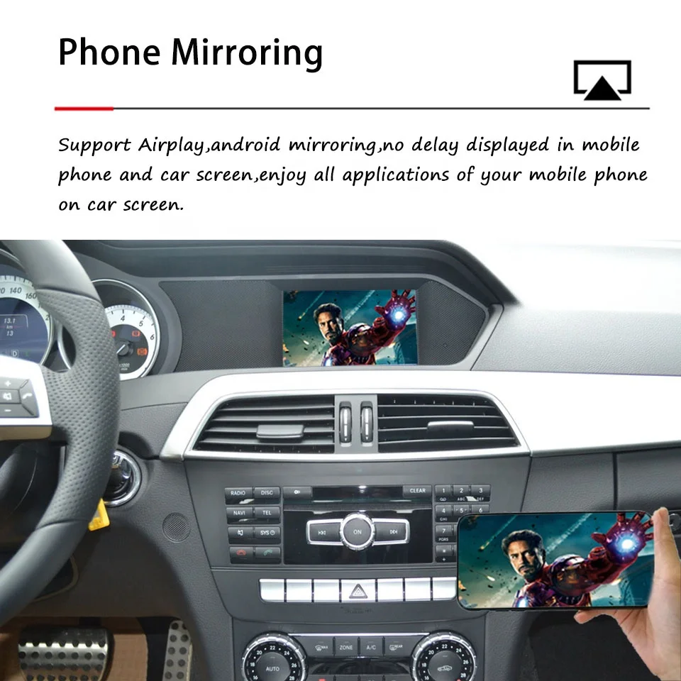 NTG4.0 Wireless CarPlay Android  Auto Mirror Module For merce.des 2007-2011 A B C E GLK GLA ML SLK ap.ple Car Play Reverse Aid