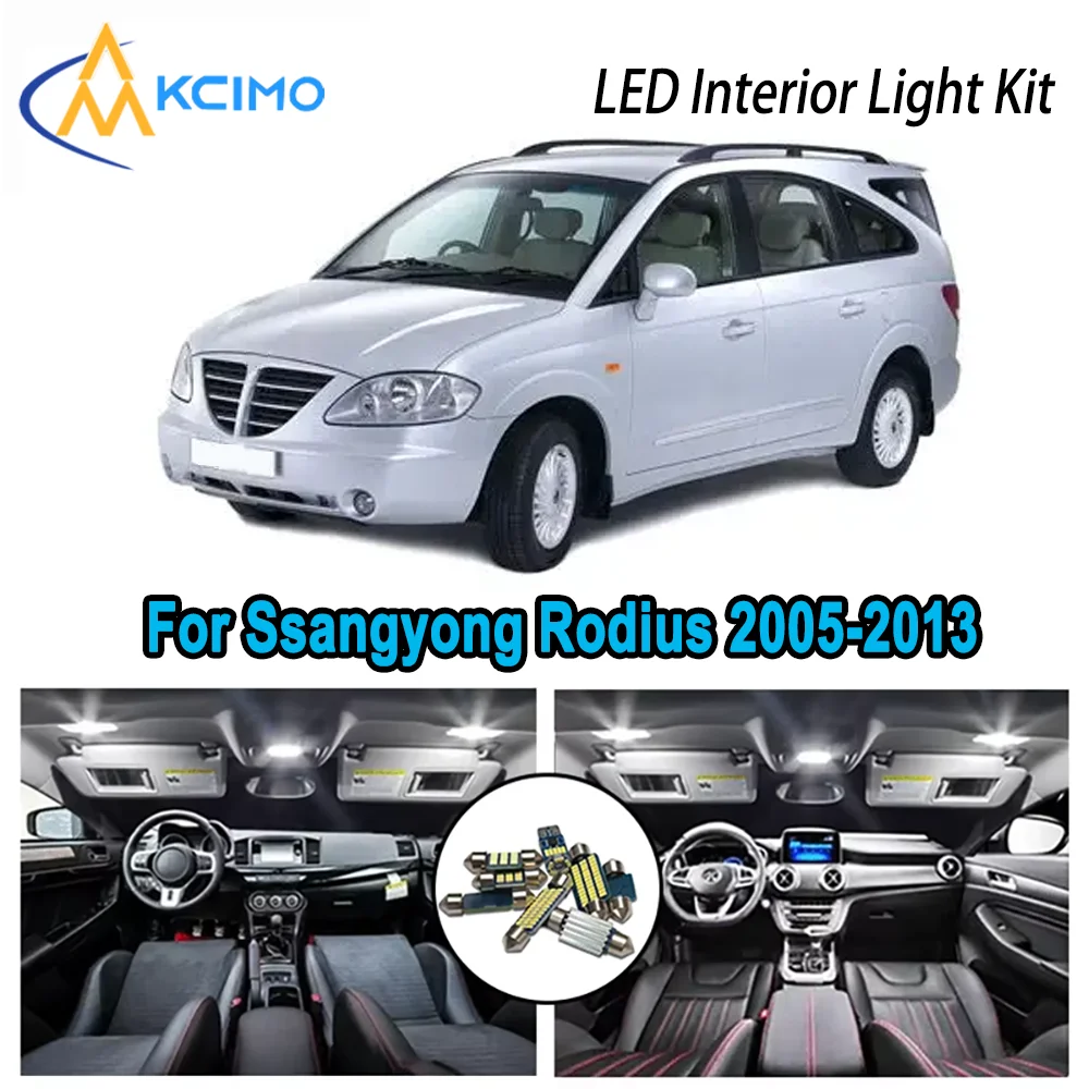 

High-Quality LED Interior Kit for Ssangyong Rodius 2005-2013 2006 2007 2008 Premium Error-Free Dome Map Trunk Automotive Lamps