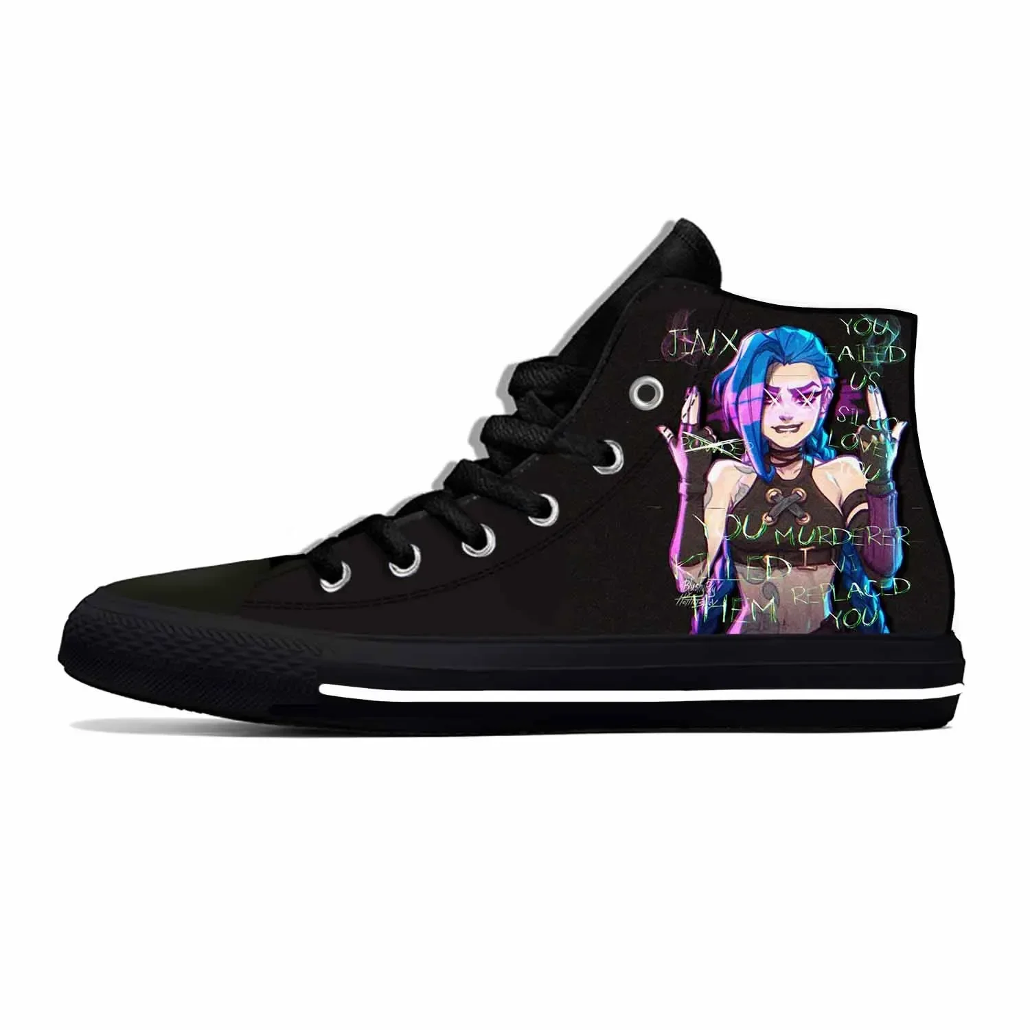 

Anime Cartoon Manga Comic Game Jinx Cute Fashion Casual Cloth Shoes High Top Lightweight Breathable 3D Print Men Women Sneakers