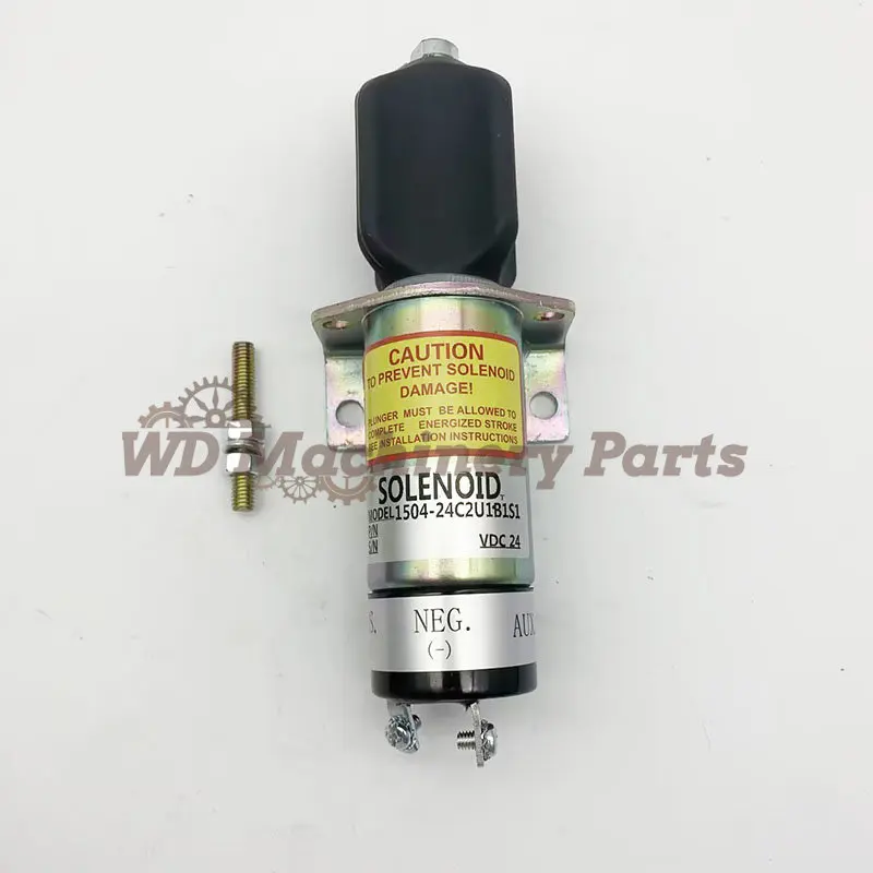 Diesel Stop Solenoid 1504-12C2U1B1S1 1504-24C2U1B1S1 for Kubota DF-750 Choke Solenoid with 2 Terminals