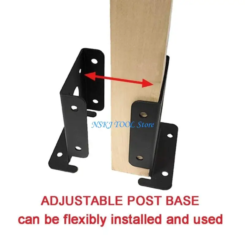 L8RC Metal Adjustable Deck Post Anchors Brackets for Enthusiasts and Professional Builders Ensuring Safety and Durability