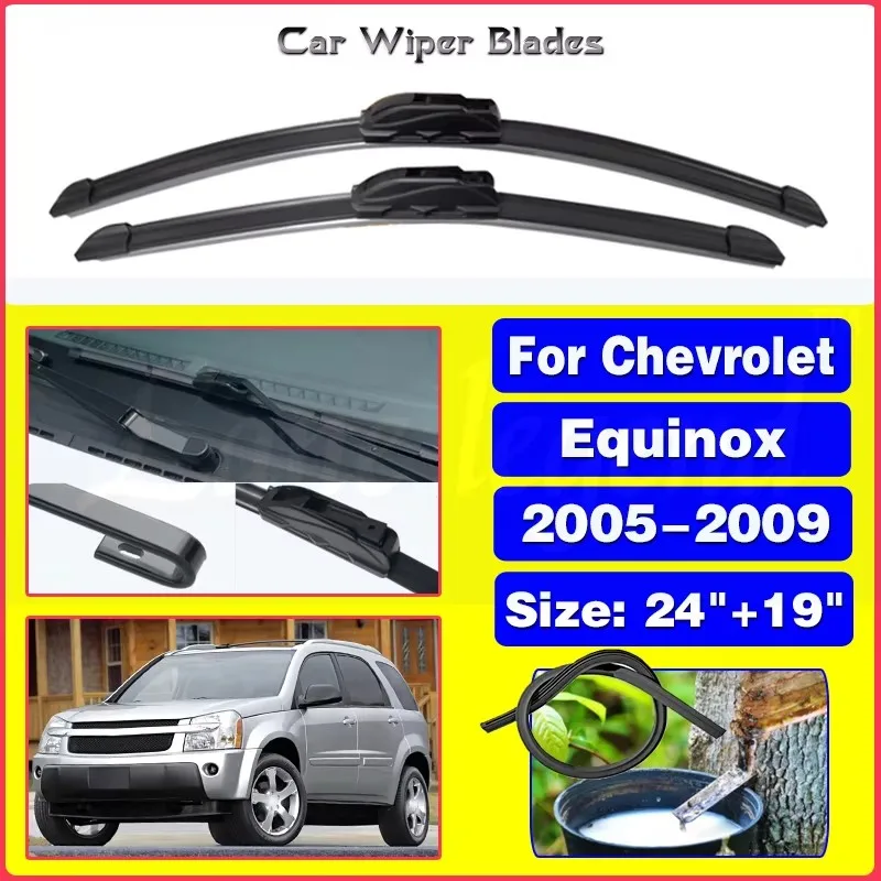 Escobillas Limpiaparabrisas Delanteras para Auto de 24 y 19 Pulgadas, Accesorios para Limpiar el Parabrisas de Chevrolet Equinox y Pontiac Torrent 2005-2009